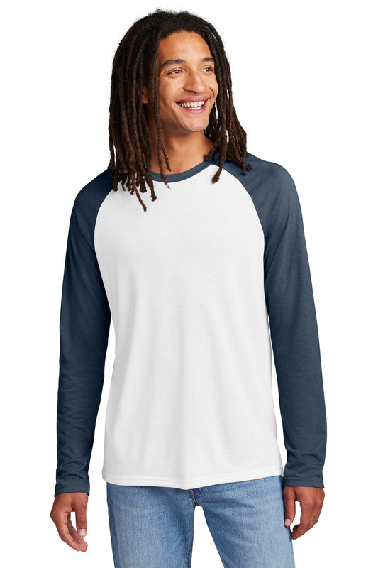 Allmade Unisex Tri-Blend Long Sleeve Colorblock Raglan AL6009 Rebel Blue/ Bright White