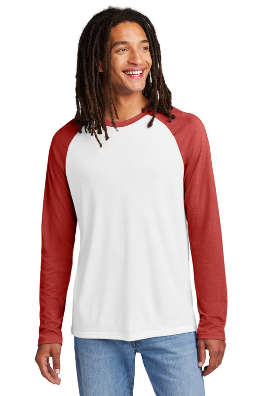 Allmade Unisex Tri-Blend Long Sleeve Colorblock Raglan AL6009 Rise Up Red/ Bright White