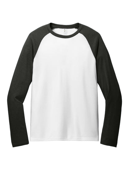 Allmade Unisex Tri-Blend Long Sleeve Colorblock Raglan AL6009 Space Black/ Bright White