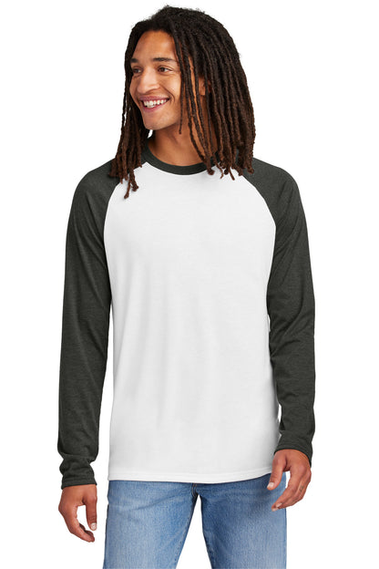 Allmade Unisex Tri-Blend Long Sleeve Colorblock Raglan AL6009 Space Black/ Bright White