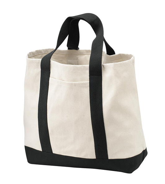 Port Authority - Ideal Twill Two-Tone Shopping Tote B400 Natural/ Black