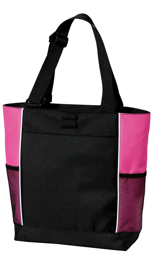 Port Authority Panel Tote B5160 Black/ Tropical Pink