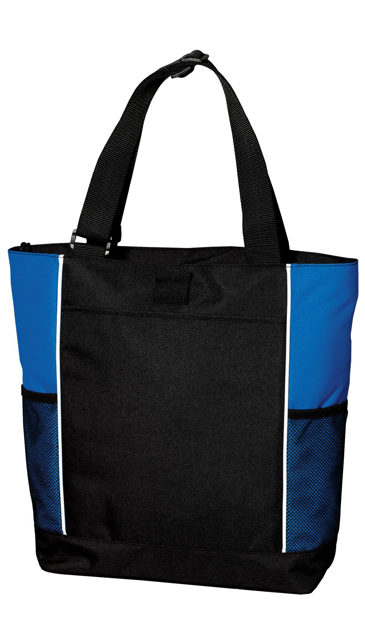 Port Authority Panel Tote B5160 Black/ Royal
