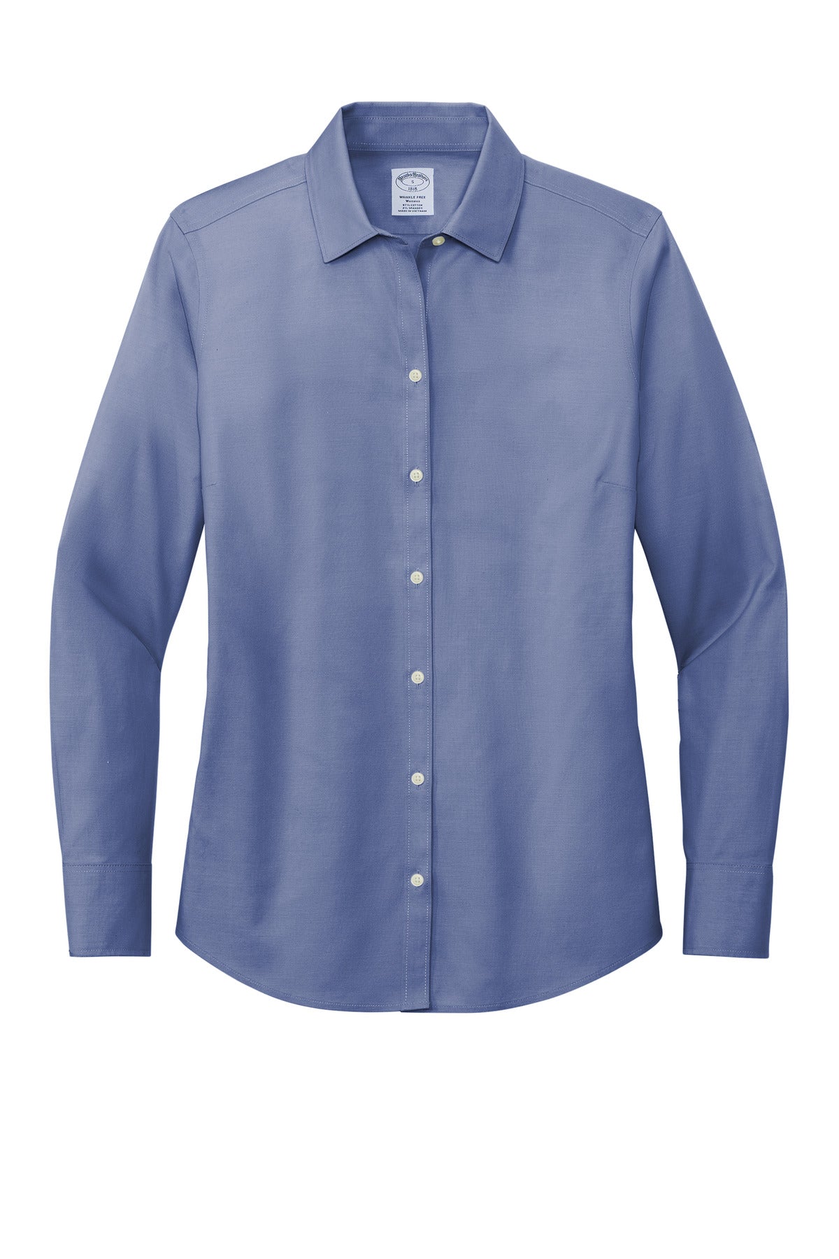 Brooks Brothers Women's Wrinkle-Free Stretch Pinpoint Shirt BB18001 Cobalt Blue