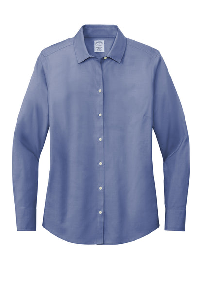 Brooks Brothers Women's Wrinkle-Free Stretch Pinpoint Shirt BB18001 Cobalt Blue