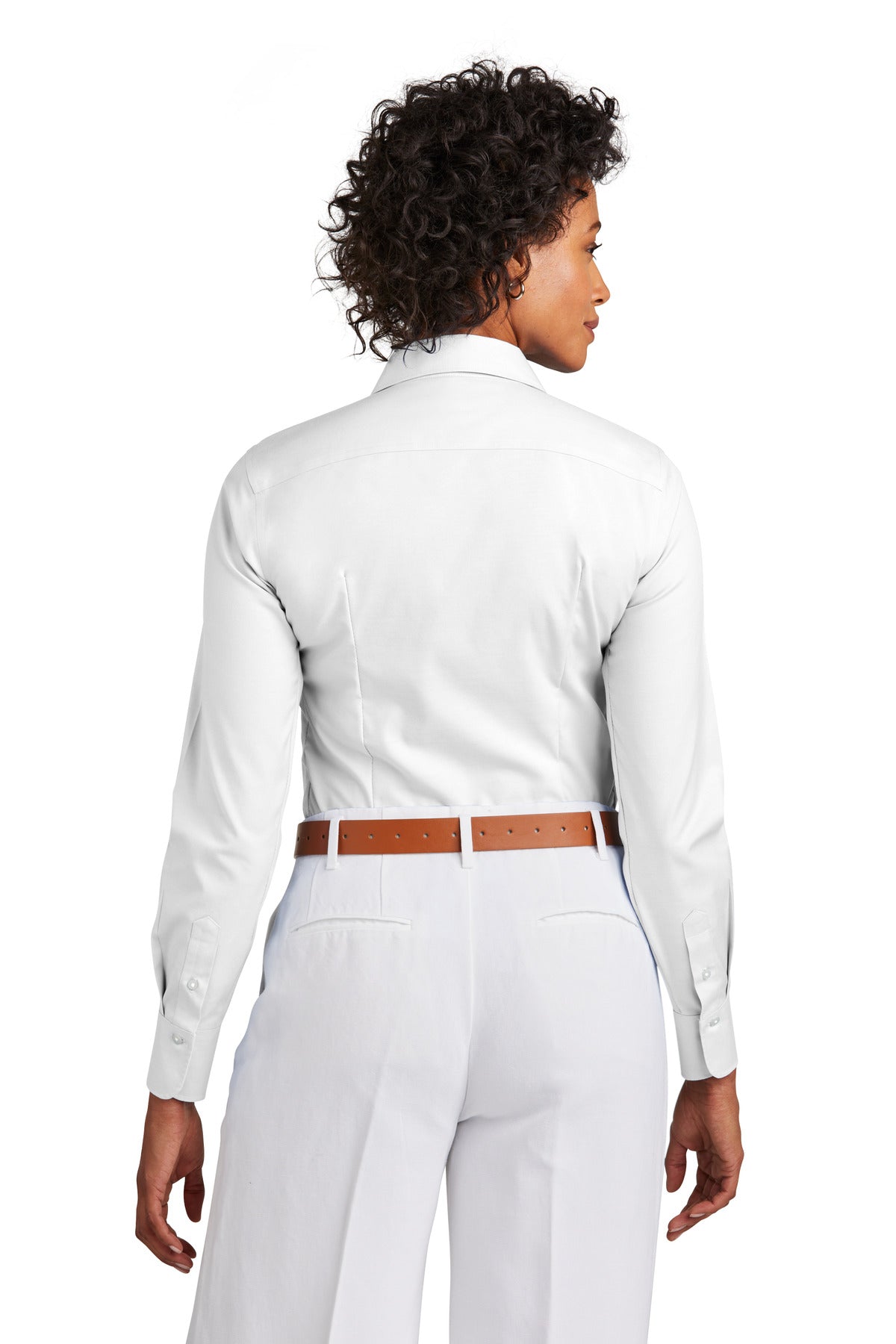 Brooks Brothers Women's Wrinkle-Free Stretch Pinpoint Shirt BB18001 White