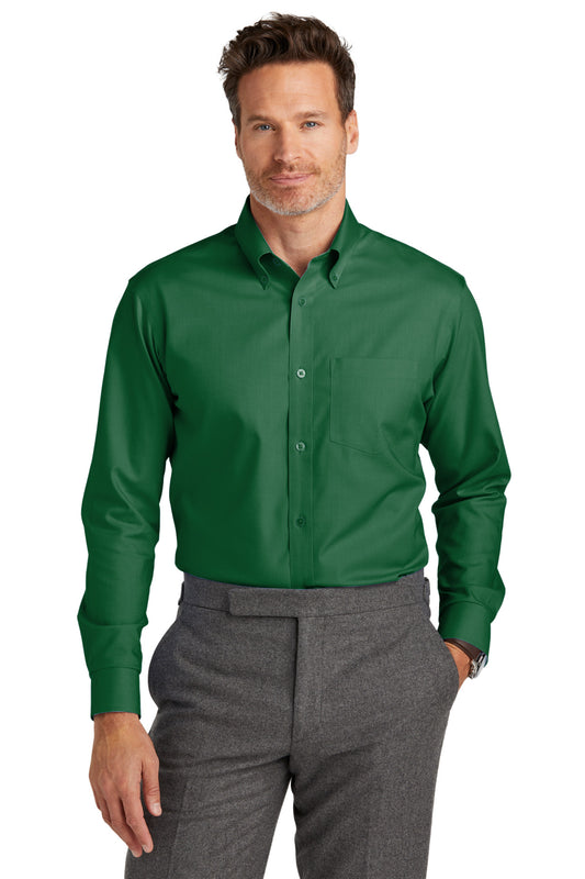 Brooks Brothers Wrinkle-Free Stretch Nailhead Shirt BB18002 Club Green