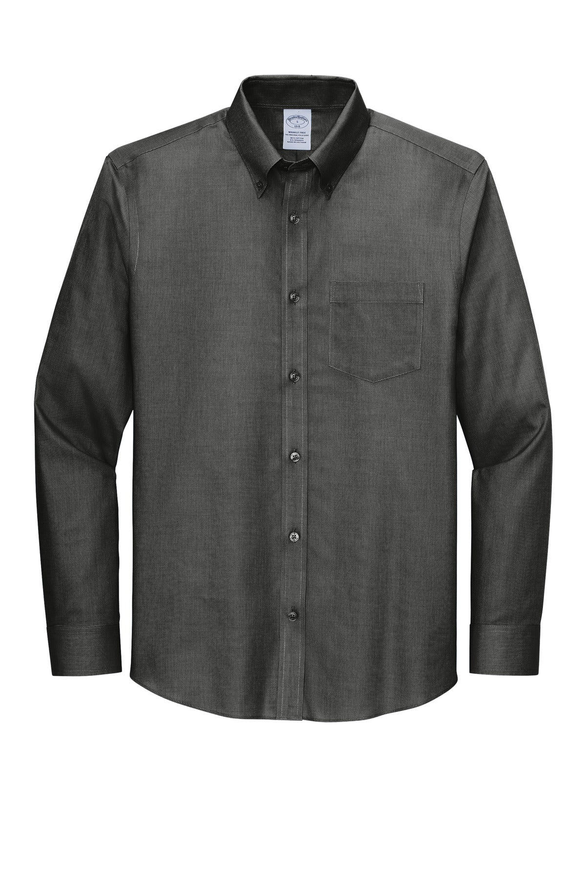 Brooks Brothers Wrinkle-Free Stretch Nailhead Shirt BB18002 Deep Black