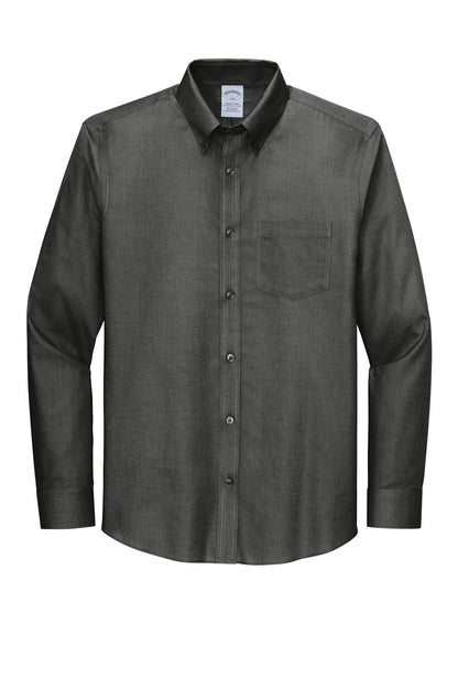 Brooks Brothers Wrinkle-Free Stretch Nailhead Shirt BB18002 Deep Black