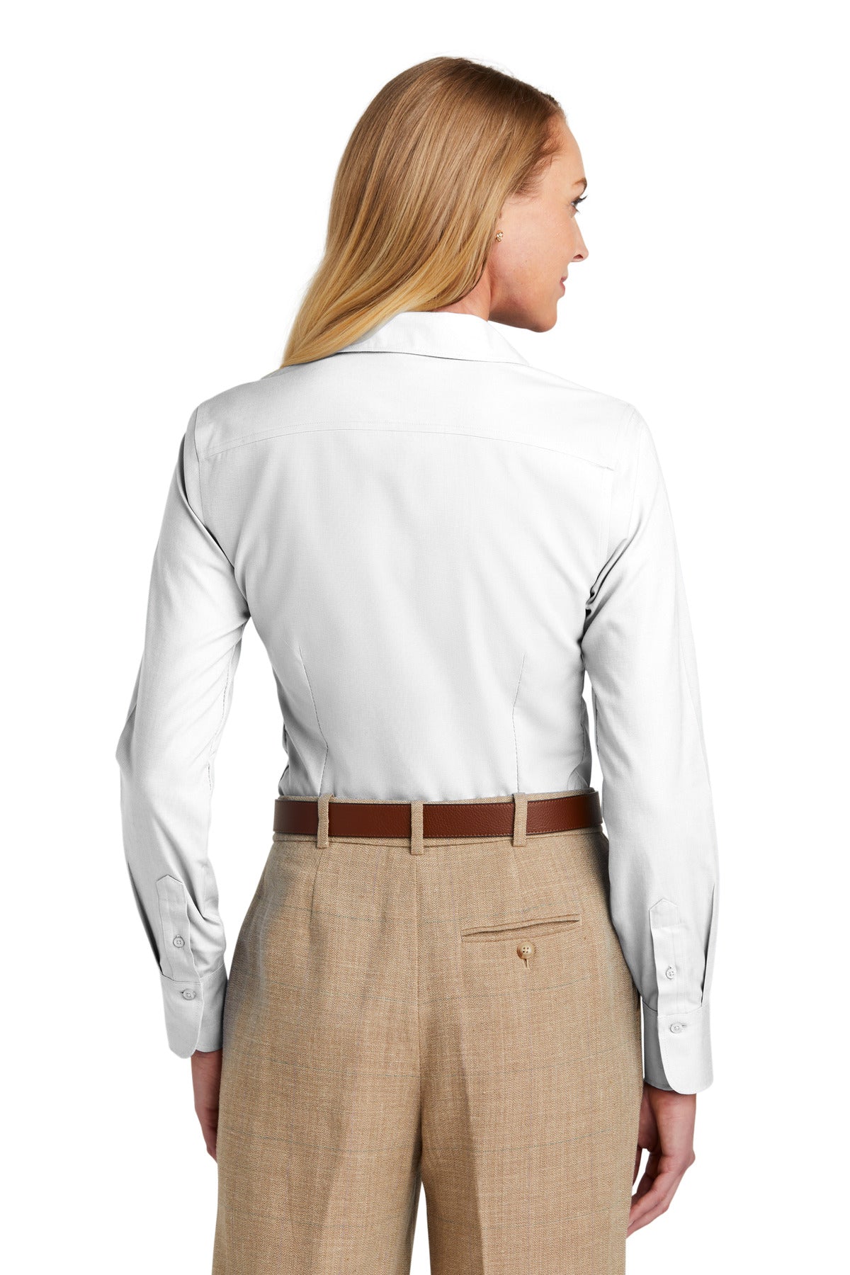 Brooks Brothers Women's Wrinkle-Free Stretch Nailhead Shirt BB18003 White