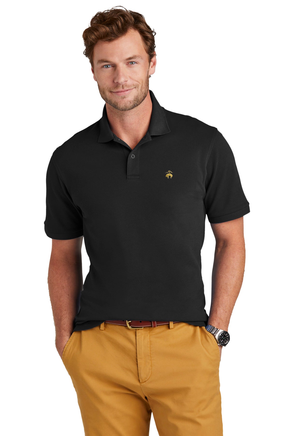 Brooks Brothers Pima Cotton Pique Polo BB18200 Deep Black