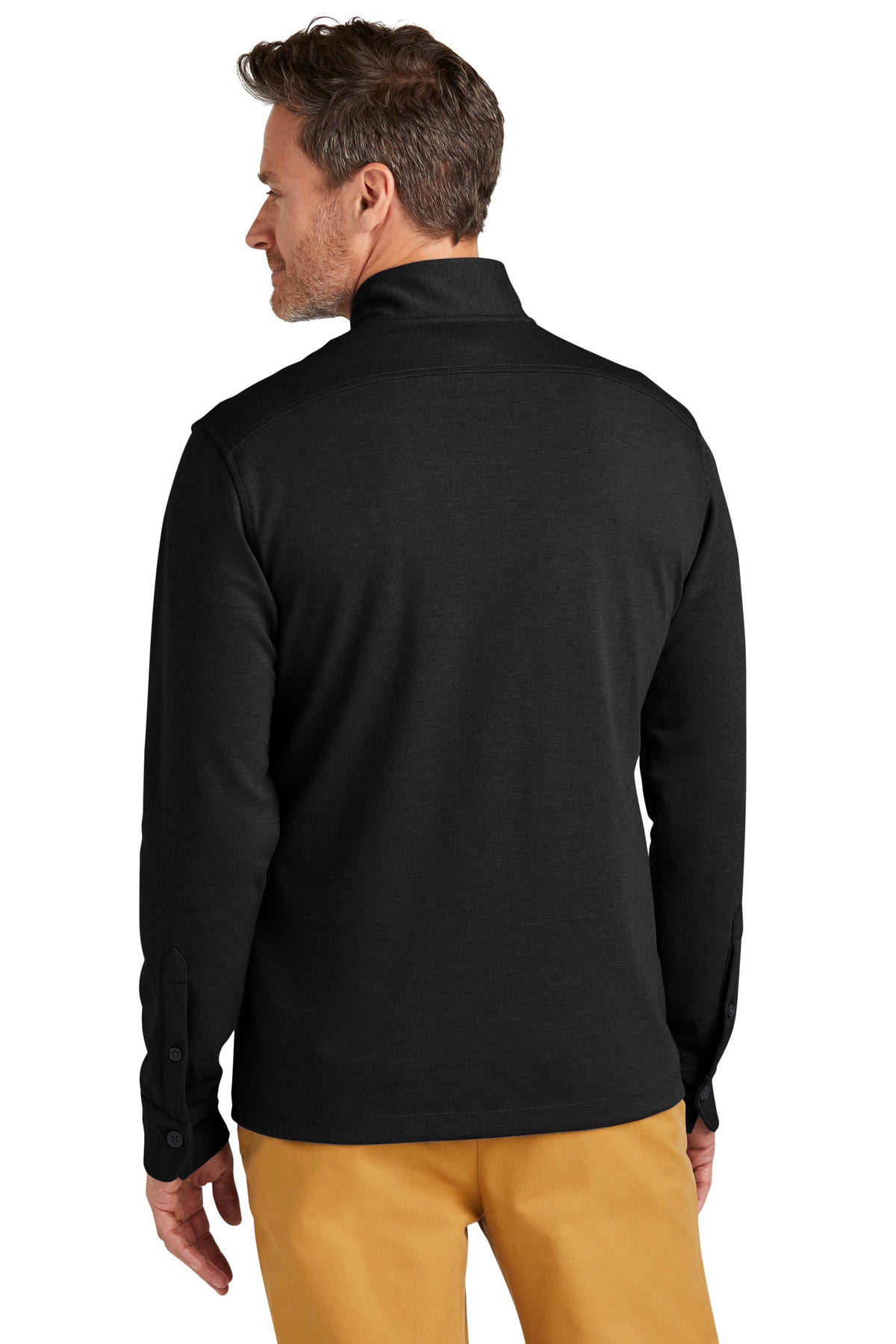 Brooks Brothers Mid-Layer Stretch 1/2-Button BB18202 Black Heather