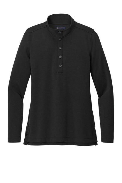 Brooks Brothers Women's Mid-Layer Stretch 1/2-Button BB18203 Black Heather