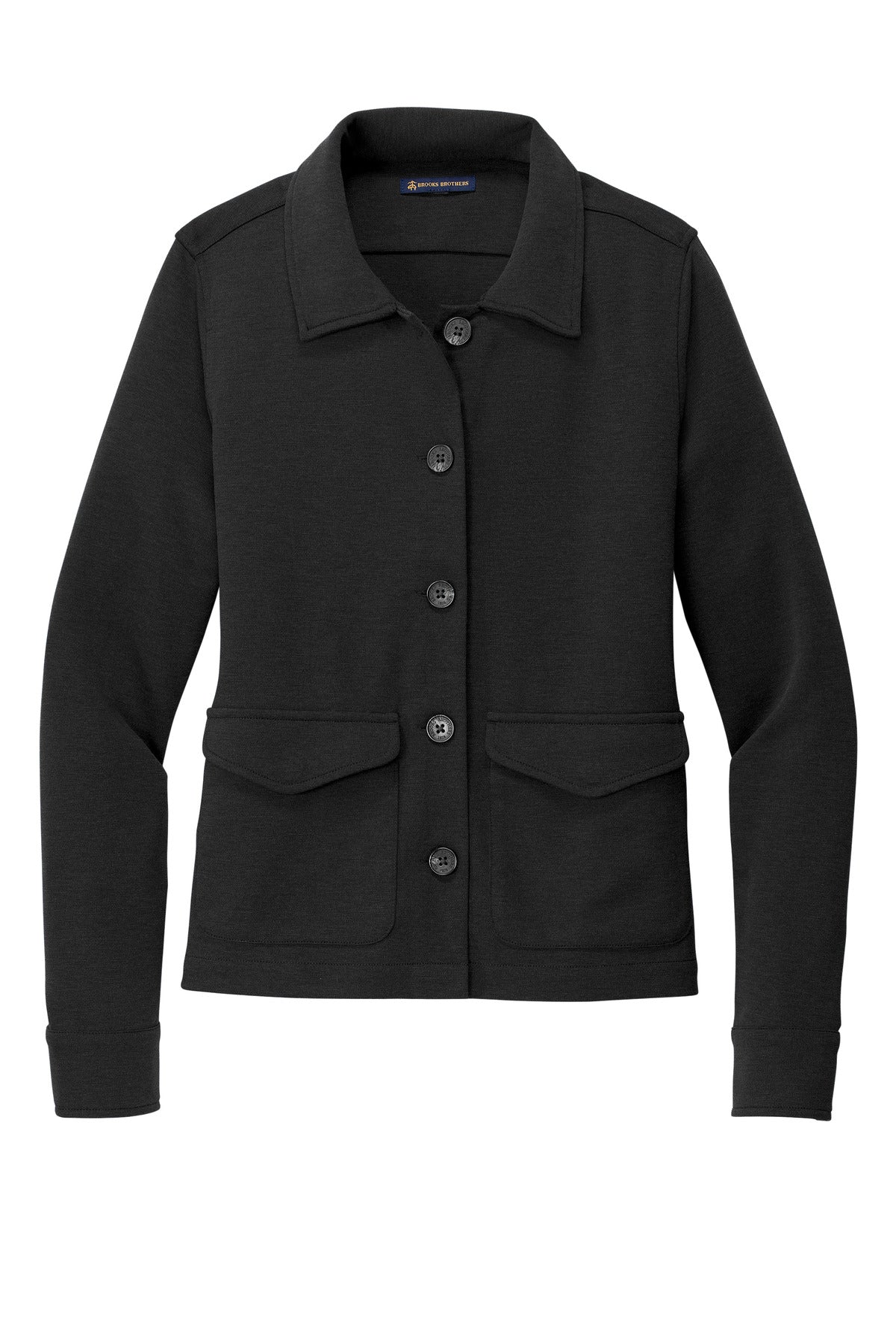 Brooks Brothers Women's Mid-Layer Stretch Button Jacket BB18205 Black Heather