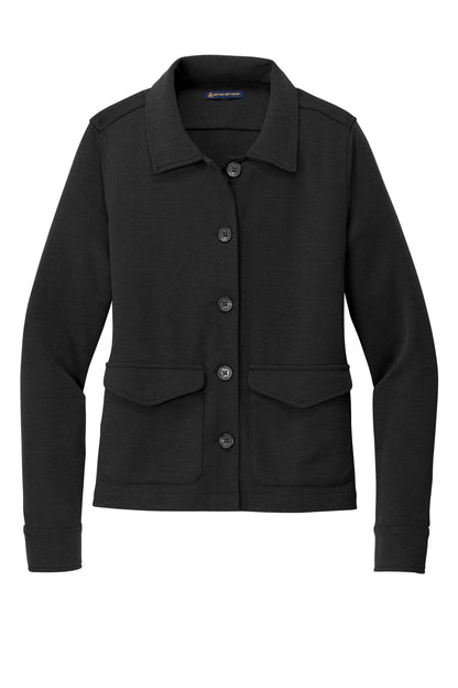 Brooks Brothers Women's Mid-Layer Stretch Button Jacket BB18205 Black Heather