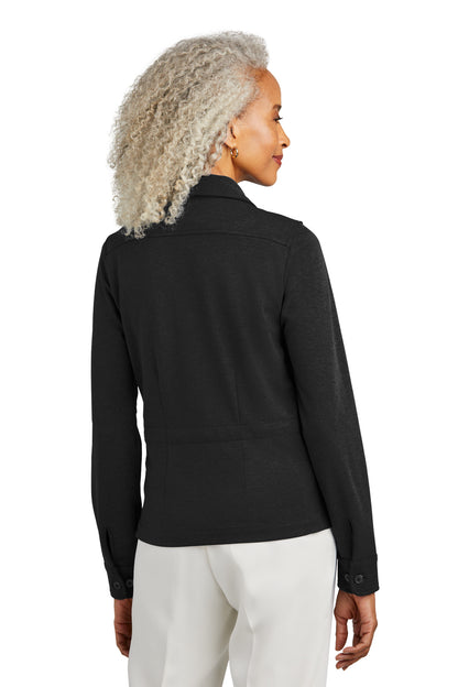 Brooks Brothers Women's Mid-Layer Stretch Button Jacket BB18205 Black Heather