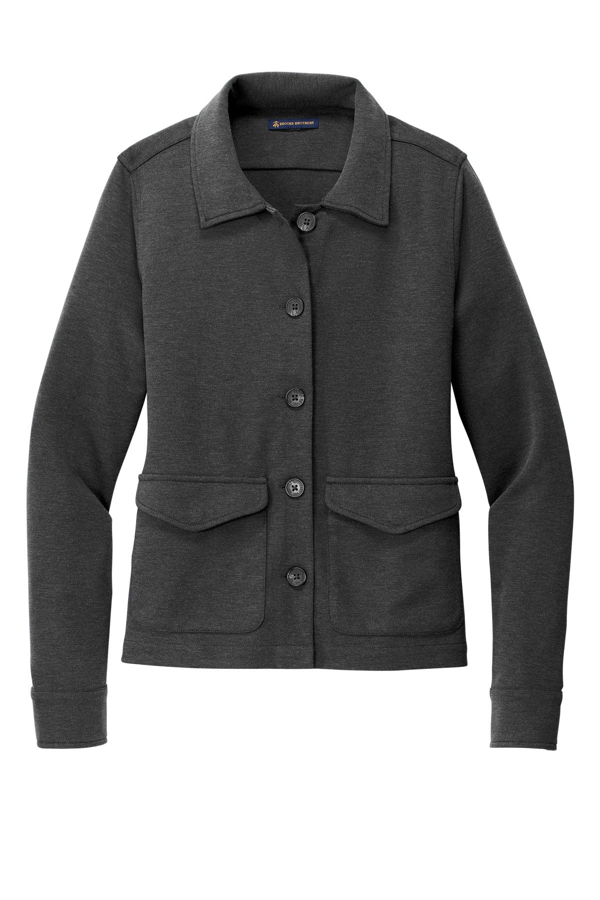 Brooks Brothers Women's Mid-Layer Stretch Button Jacket BB18205 Windsor Grey Heather