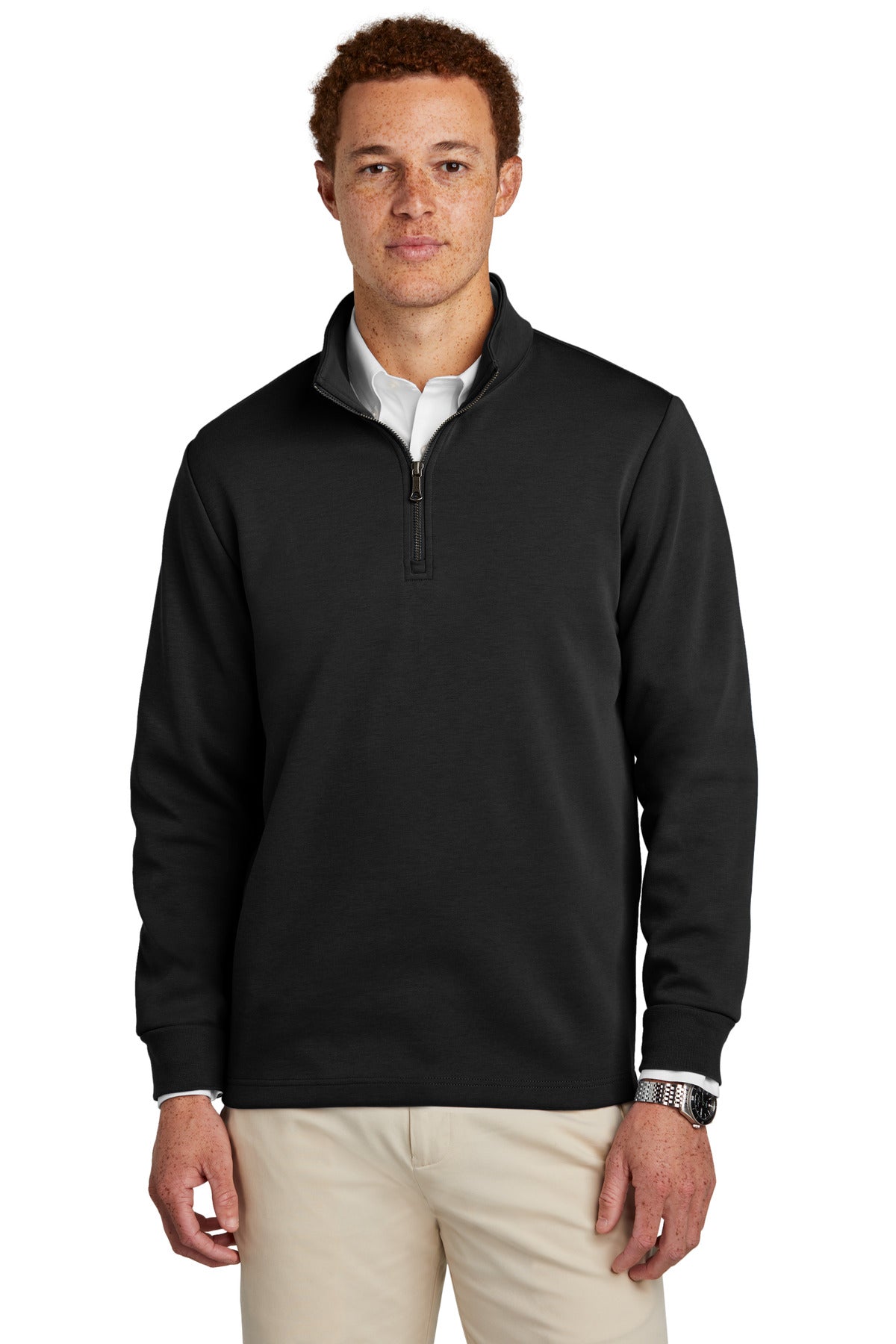 Brooks Brothers Double-Knit 1/4-Zip BB18206 Deep Black