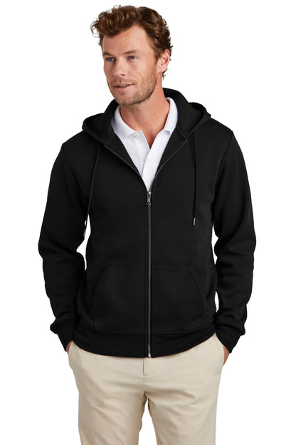 Brooks Brothers Double-Knit Full-Zip Hoodie BB18208 Deep Black