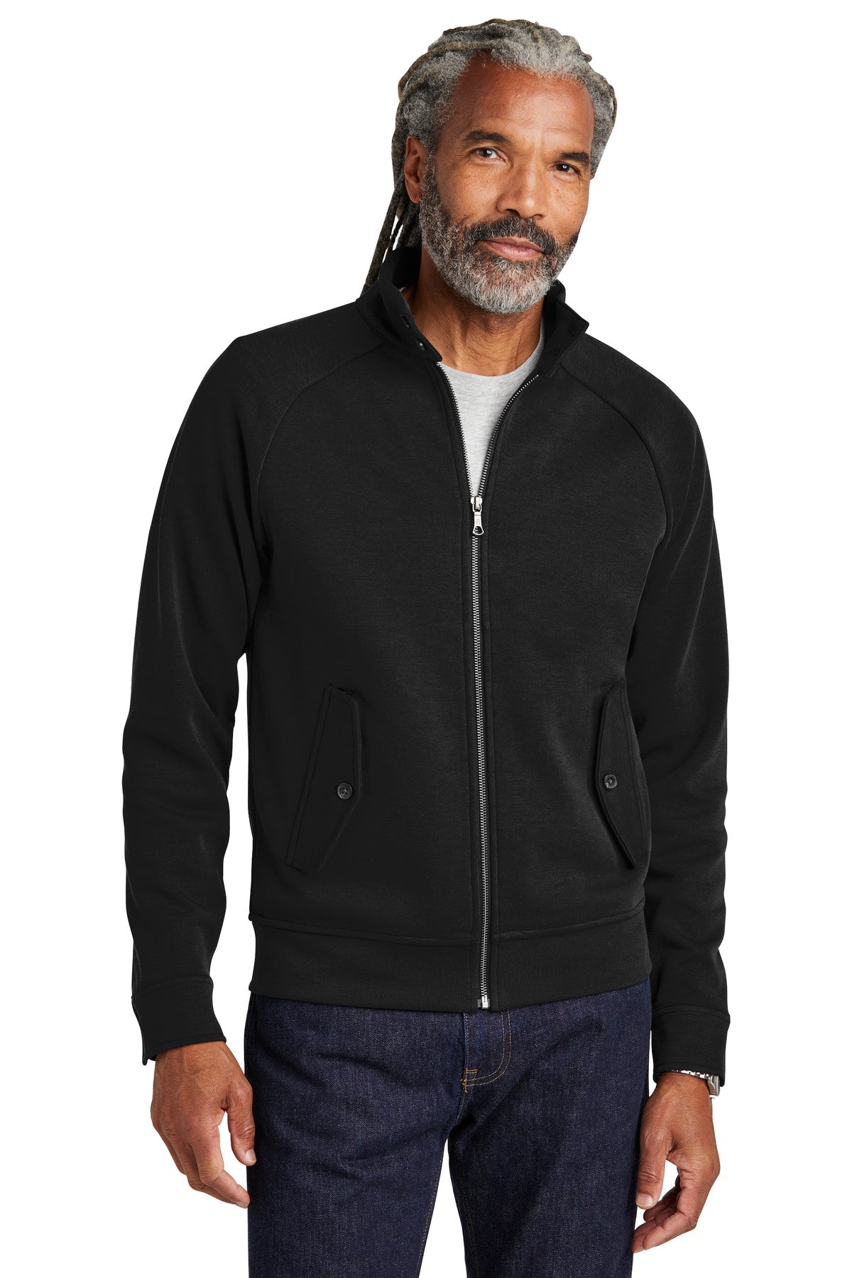 Brooks Brothers Double-Knit Full-Zip BB18210 Deep Black