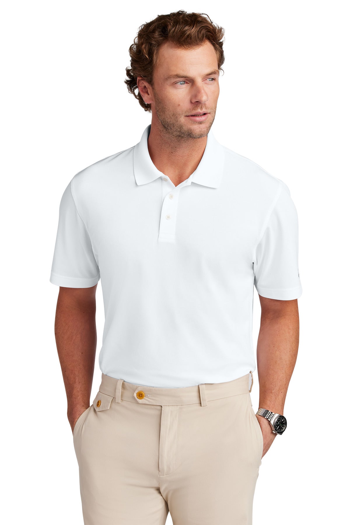 Brooks Brothers Mesh Pique Performance Polo BB18220 White