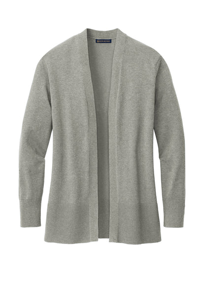 Brooks Brothers Women's Cotton Stretch Long Cardigan Sweater BB18403 Light Shadow Grey Heather