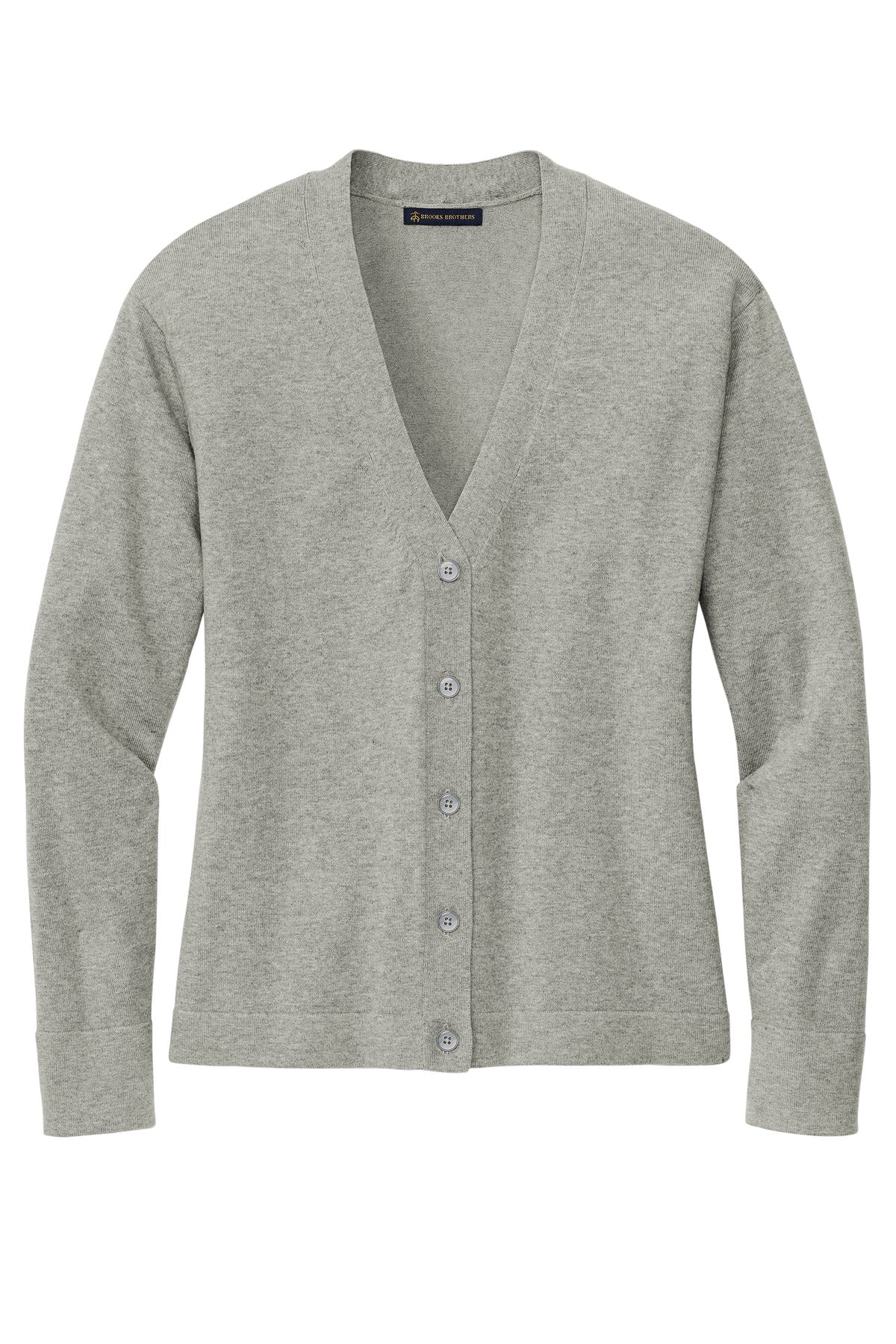 Brooks Brothers Women's Cotton Stretch Cardigan Sweater BB18405 Light Shadow Grey Heather