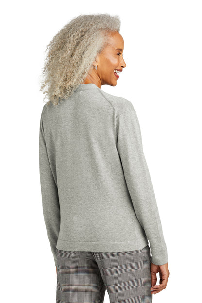 Brooks Brothers Women's Cotton Stretch Cardigan Sweater BB18405 Light Shadow Grey Heather