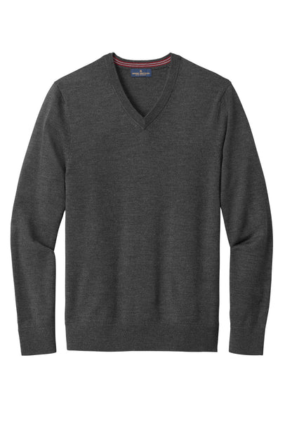 Brooks Brothers Washable Merino V-Neck Sweater BB18410 Windsor Grey Heather