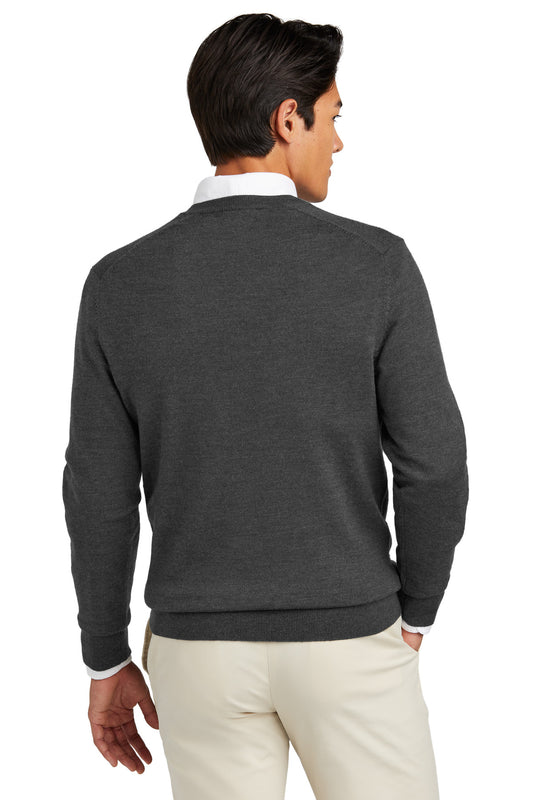 Brooks Brothers Washable Merino V-Neck Sweater BB18410 Windsor Grey Heather