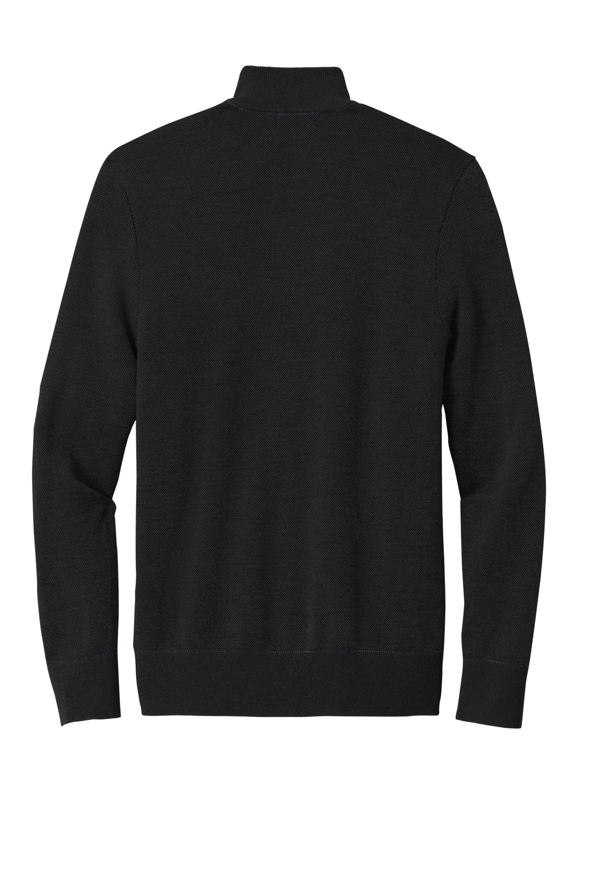 Brooks Brothers Washable Merino Birdseye 1/4-Zip Sweater BB18412 Deep Black