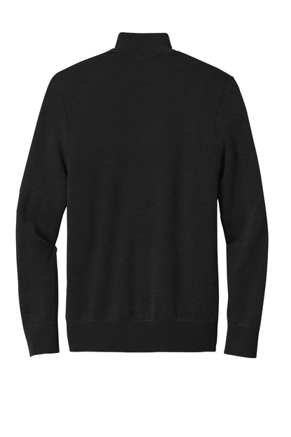 Brooks Brothers Washable Merino Birdseye 1/4-Zip Sweater BB18412 Deep Black