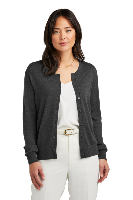 Brooks Brothers Women's Washable Merino Cardigan Sweater BB18413 Windsor Grey Heather