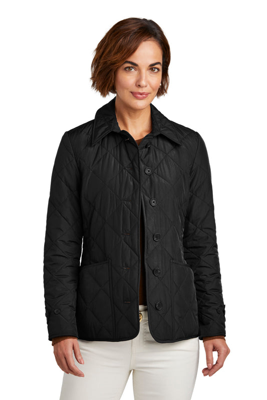 Brooks Brothers Women's Quilted Jacket BB18601 Deep Black