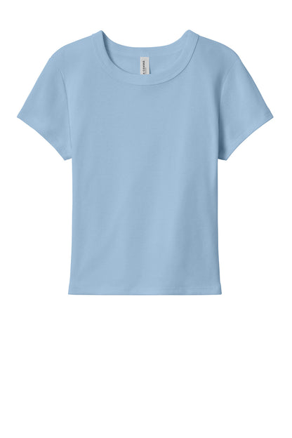Bella+Canvas Women's Micro Rib Baby Tee BC1010 Solid Baby Blue Blend
