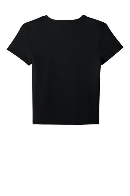 Bella+Canvas Women's Micro Rib Baby Tee BC1010 Solid Black Blend