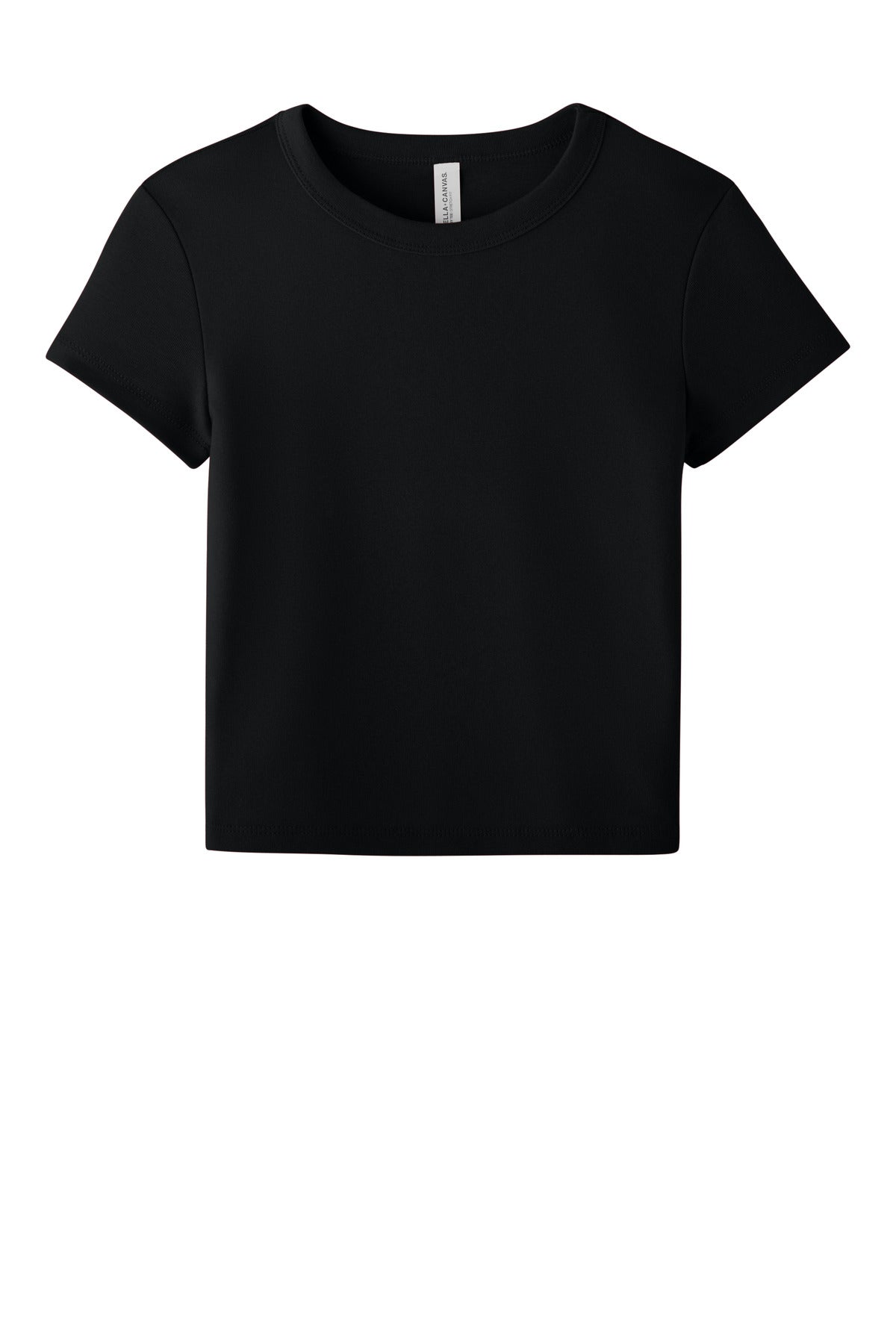 Bella+Canvas Women's Micro Rib Baby Tee BC1010 Solid Black Blend