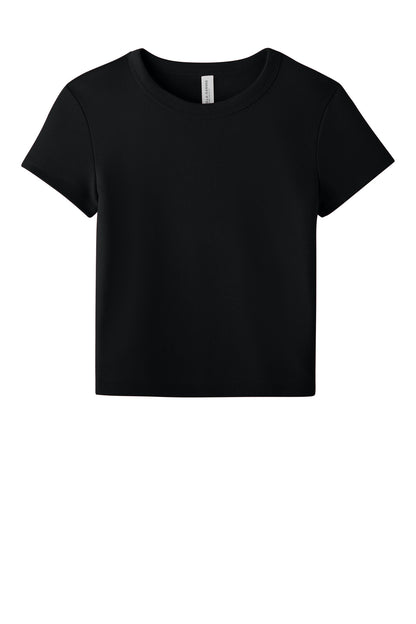 Bella+Canvas Women's Micro Rib Baby Tee BC1010 Solid Black Blend