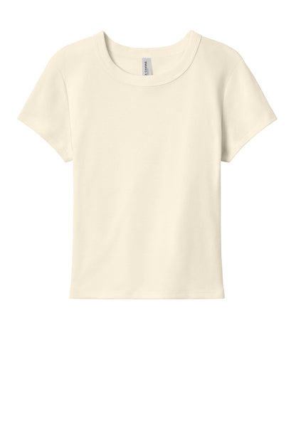 Bella+Canvas Women's Micro Rib Baby Tee BC1010 Solid Natural Blend