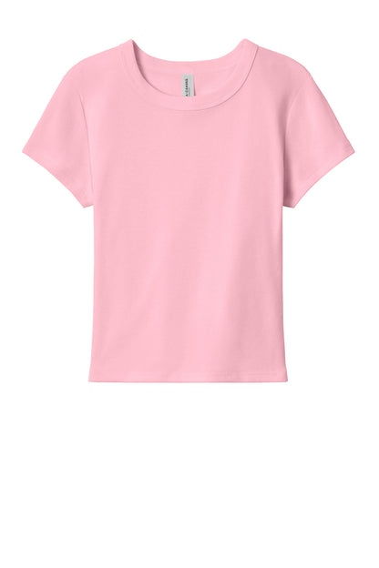 Bella+Canvas Women's Micro Rib Baby Tee BC1010 Solid Pink Blend