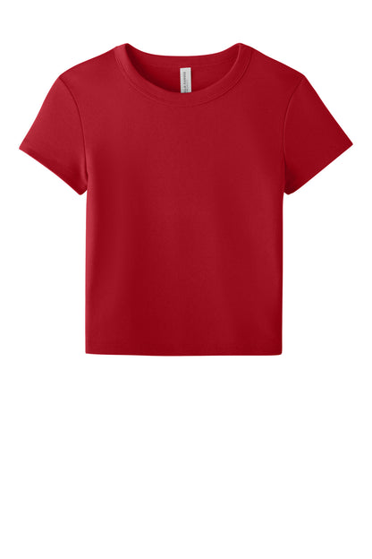 Bella+Canvas Women's Micro Rib Baby Tee BC1010 Solid Red Blend