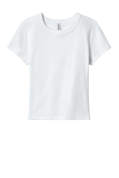 Bella+Canvas Women's Micro Rib Baby Tee BC1010 Solid White Blend
