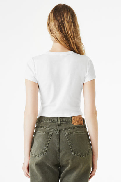 Bella+Canvas Women's Micro Rib Baby Tee BC1010 Solid White Blend