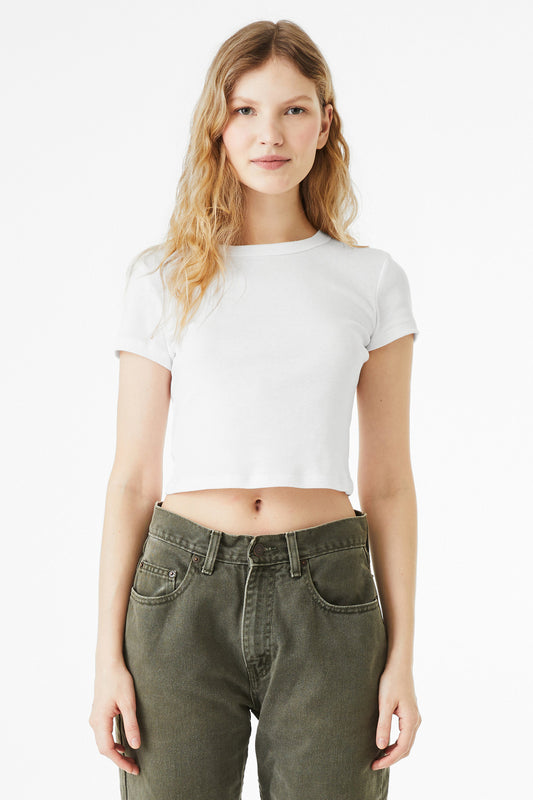 Bella+Canvas Women's Micro Rib Baby Tee BC1010 Solid White Blend