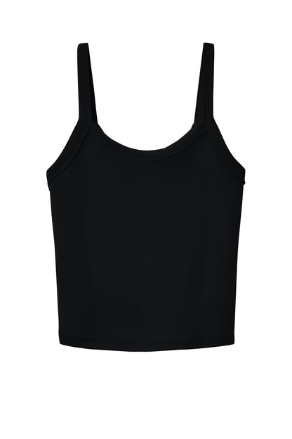 Bella+Canvas Women's Micro Rib Spaghetti Strap Tank BC1012 Solid Black Blend