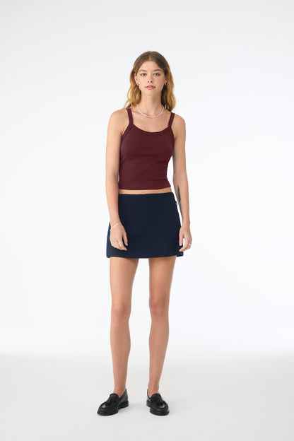 BELLA+CANVAS Women's Micro Rib Spaghetti Strap Tank BC1012 Solid Maroon Blend
