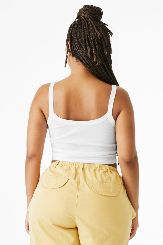 Bella+Canvas Women's Micro Rib Spaghetti Strap Tank BC1012 Solid White Blend