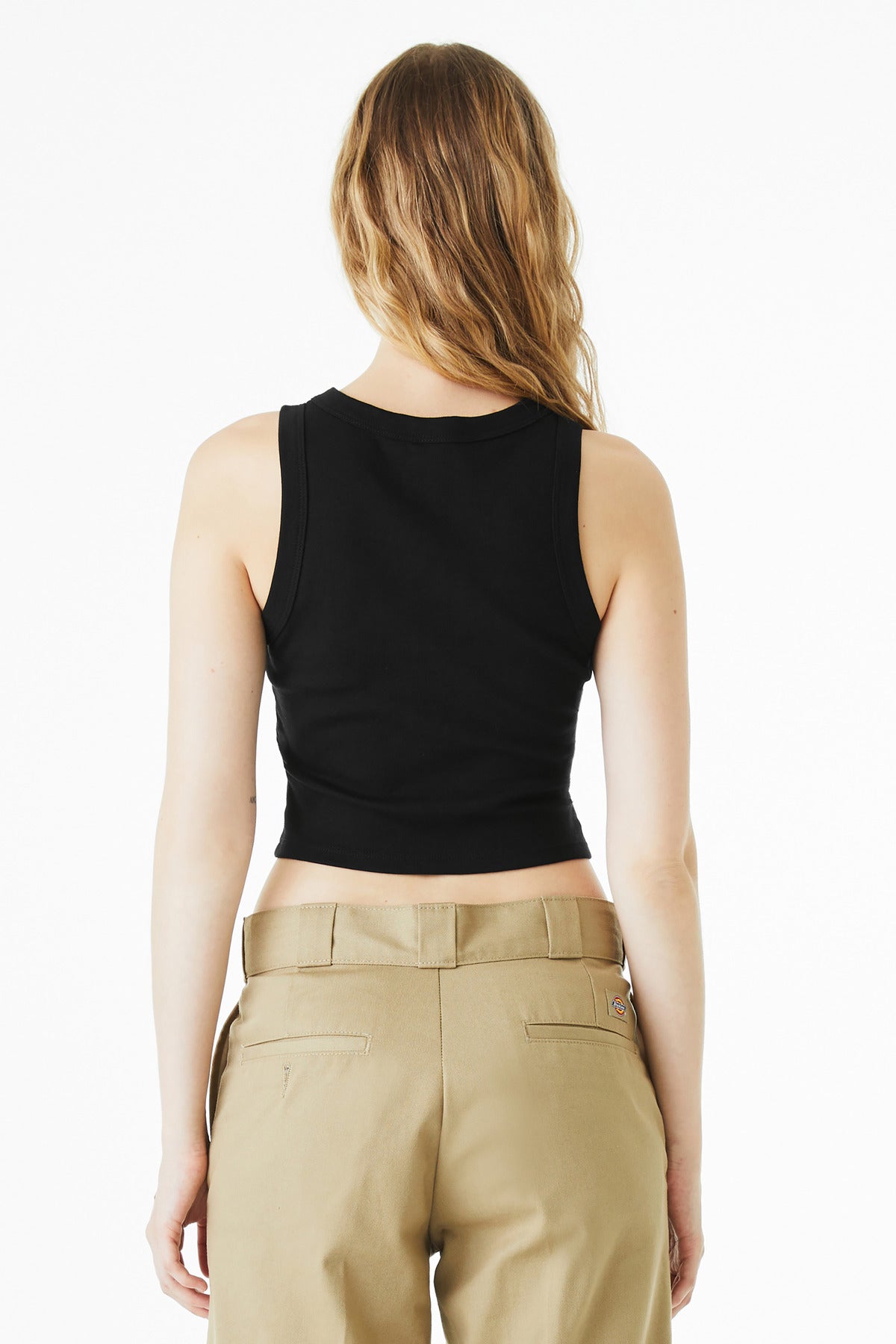 Bella+Canvas Women's Micro Rib Racer Tank BC1019 Solid Black Blend