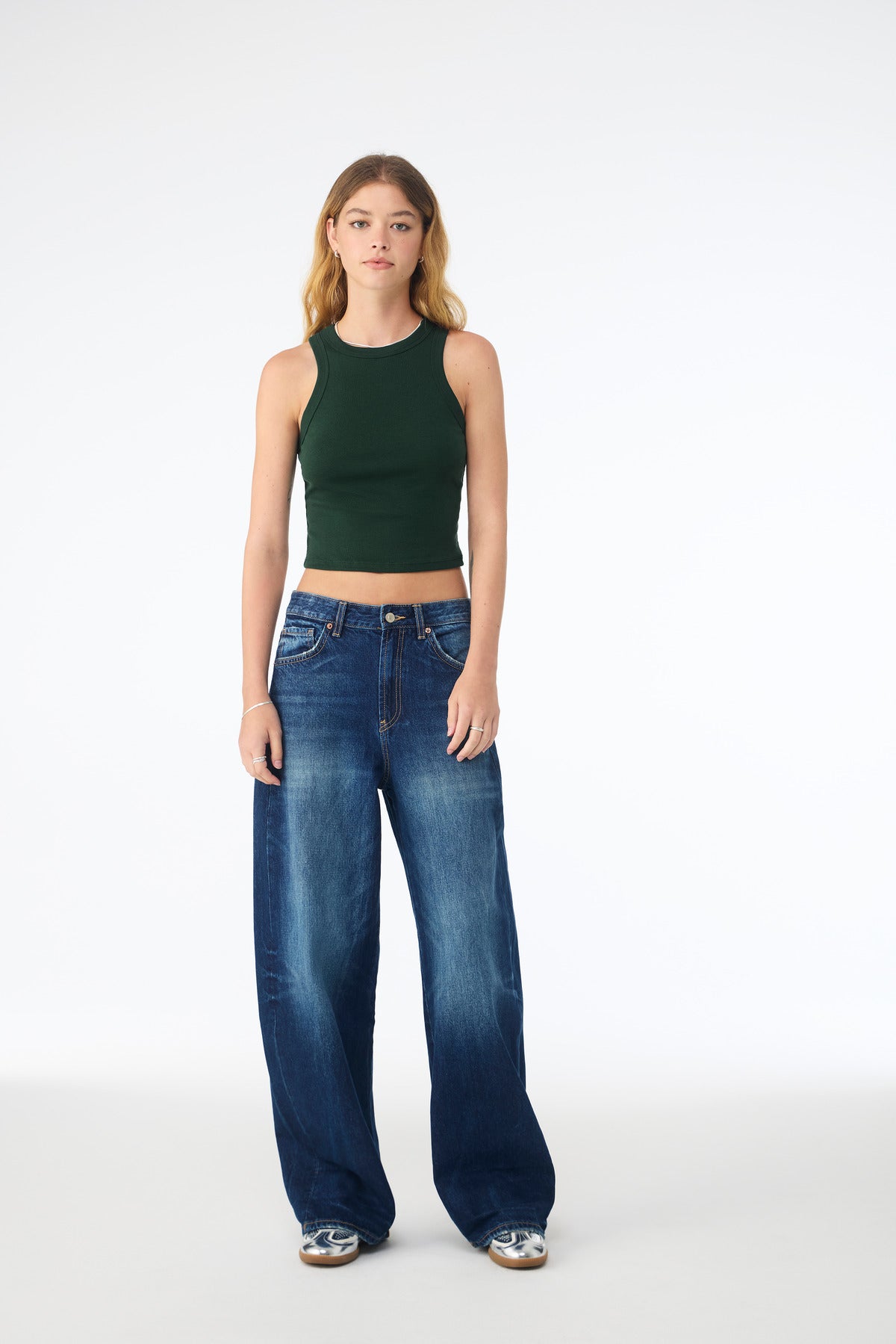 BELLA+CANVAS Women's Micro Rib Racer Tank BC1019 Solid Forest Blend