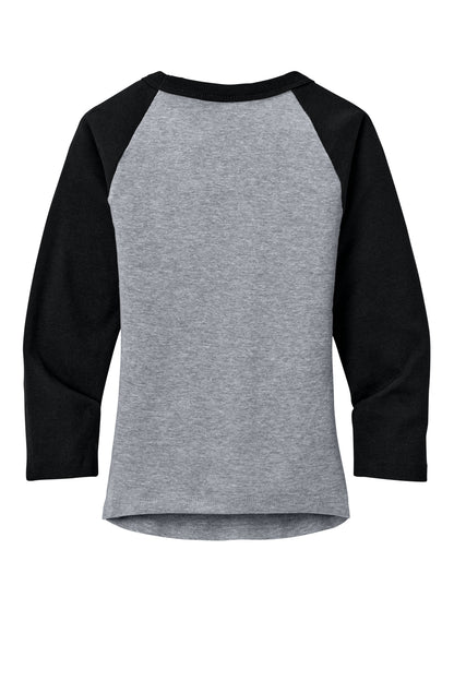 Bella+Canvas Women's Micro Rib 3/4 Raglan Baby Tee BC1200 Athletic Heather/Black